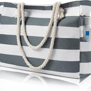 Beach Bags For Women - Large Beach Bags with Zipper Waterproof Sandproof Swim Po